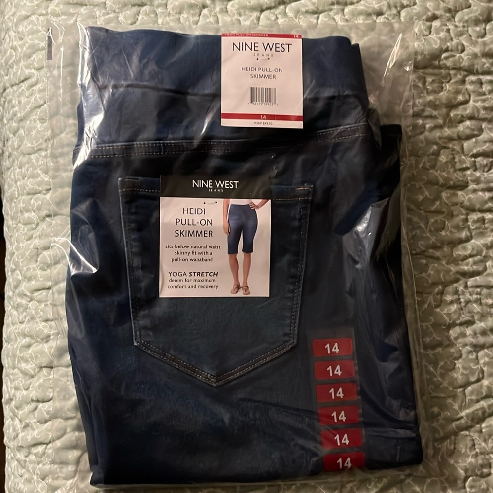 Nine West Heidi Pull-On Skimmer 14 Dark Blue NWT